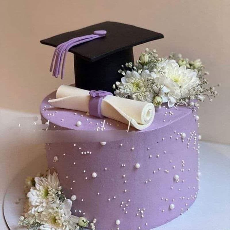 Purple Bloom Graduation Cake - VapeSoko